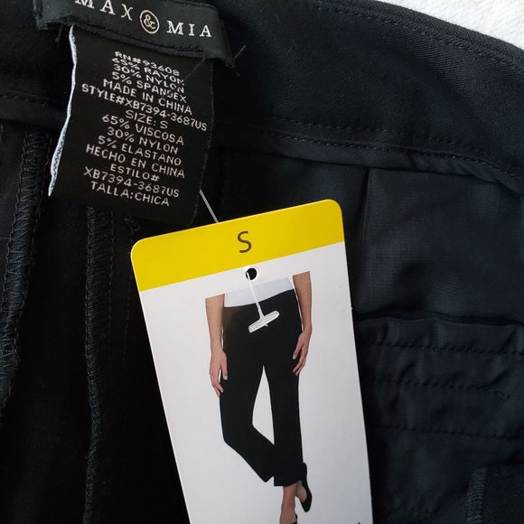 Max and Mia Black Ankle Pants Small NWT - Picture 3 of 6